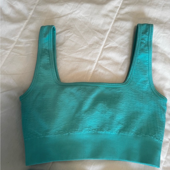 Teal Ribbed Workout Set - Picture 4 of 6